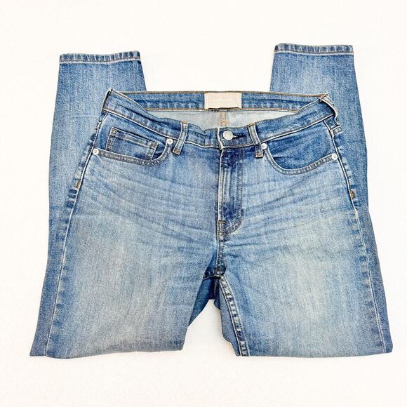 Everlane Mid Rise Medium Wash Cropped Denim Jeans Size 27 Ankle - Picture 4 of 7